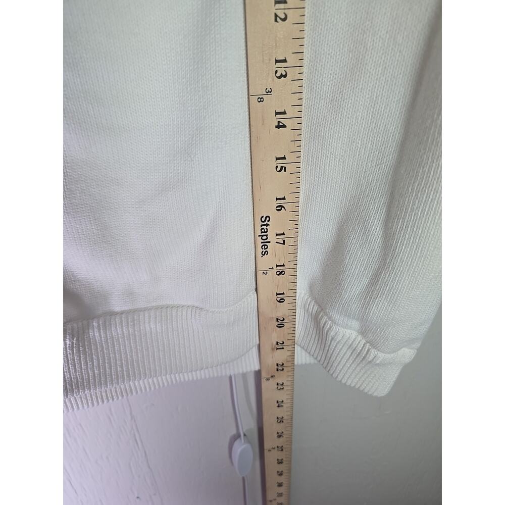 Banana republic 100% Cotton Sweater Womens Medium Cream Office Winter Cozy - Picture 5 of 6
